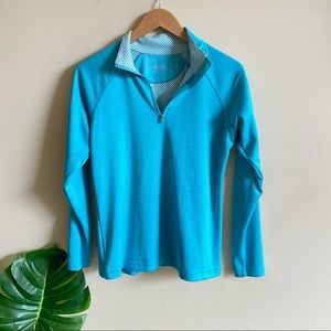 Jockey Women's Pullover Jacket 1/4 Zip Size Medium Light Blue Lightweight Active